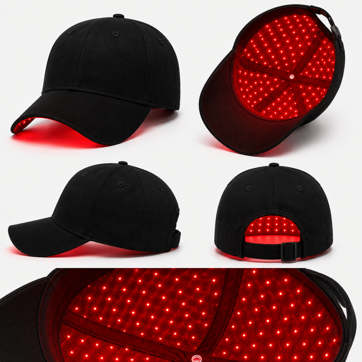 Casquette led cheveux allumée lumière rouge 660nm infrarouge 850nm anti-chute Lumenova Paris