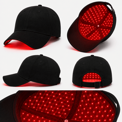 Casquette led cheveux allumée lumière rouge 660nm infrarouge 850nm anti-chute Lumenova Paris
