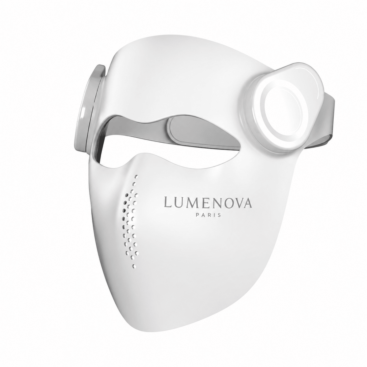Masque led visage IA blanc 288 LED silicone alimentaire certifié CE Lumenova Paris