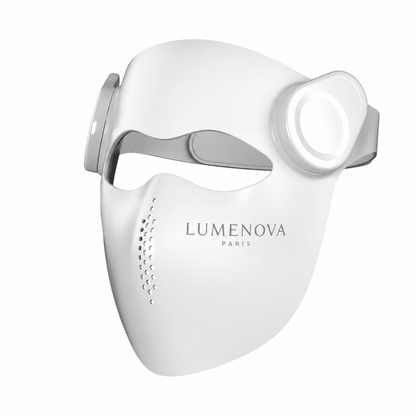 Masque led visage IA blanc 288 LED silicone alimentaire certifié CE Lumenova Paris