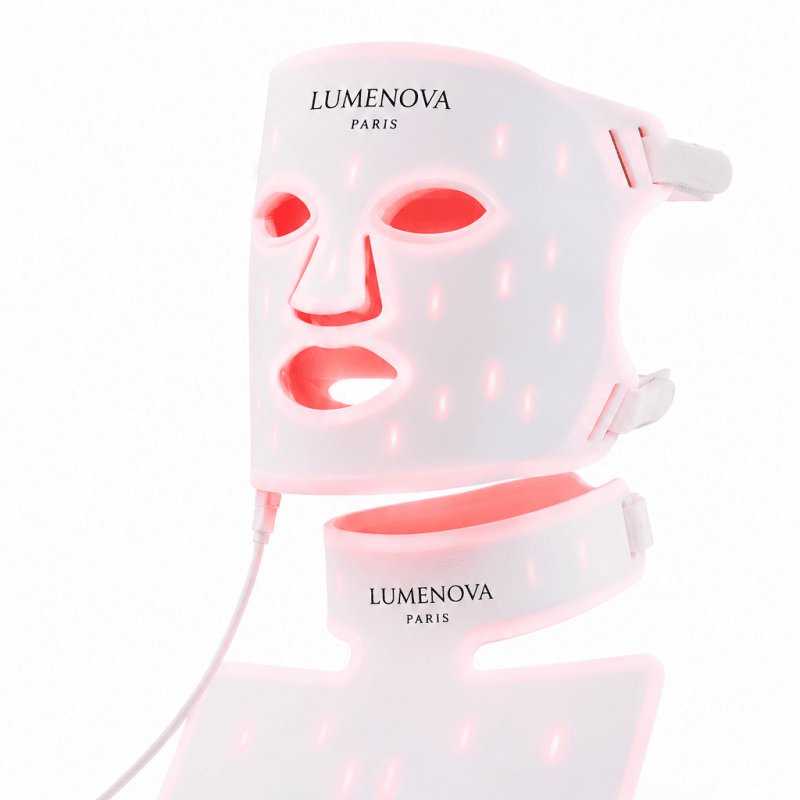 Masque led visage et cou 234 LED luminothérapie anti-rides anti-acné Lumenova Paris