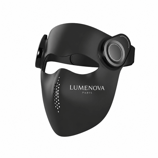 Masque led visage IA 288 LED noir luminothérapie anti-rides Lumenova Paris